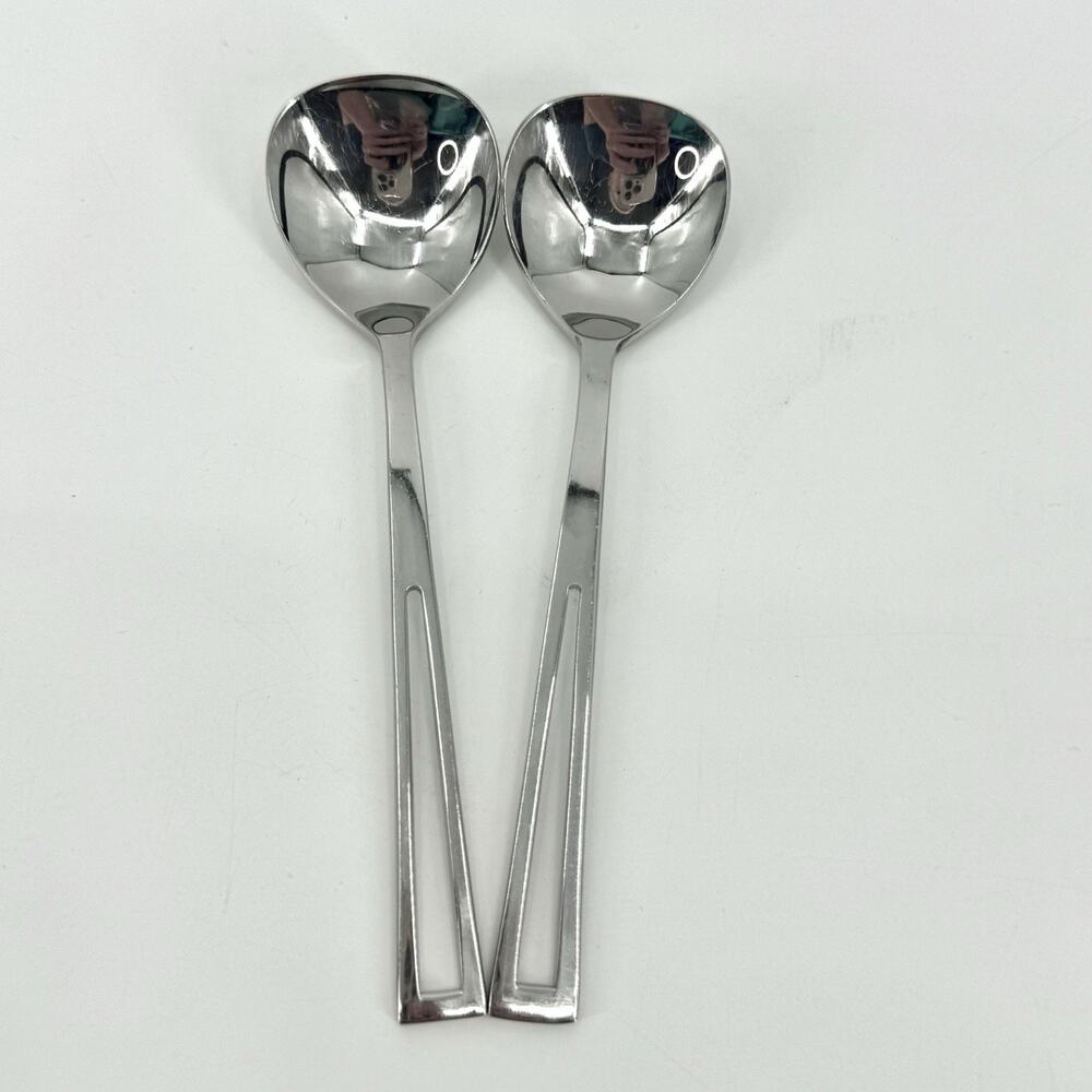 Supreme Cutlery Aperto Stainless Steel Sugar Spoons Set Of 2 Japan 5 3/4 inch
